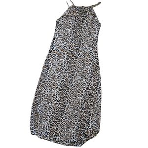 Veronica m. Kenya leopard print maxi dress summer animal XS